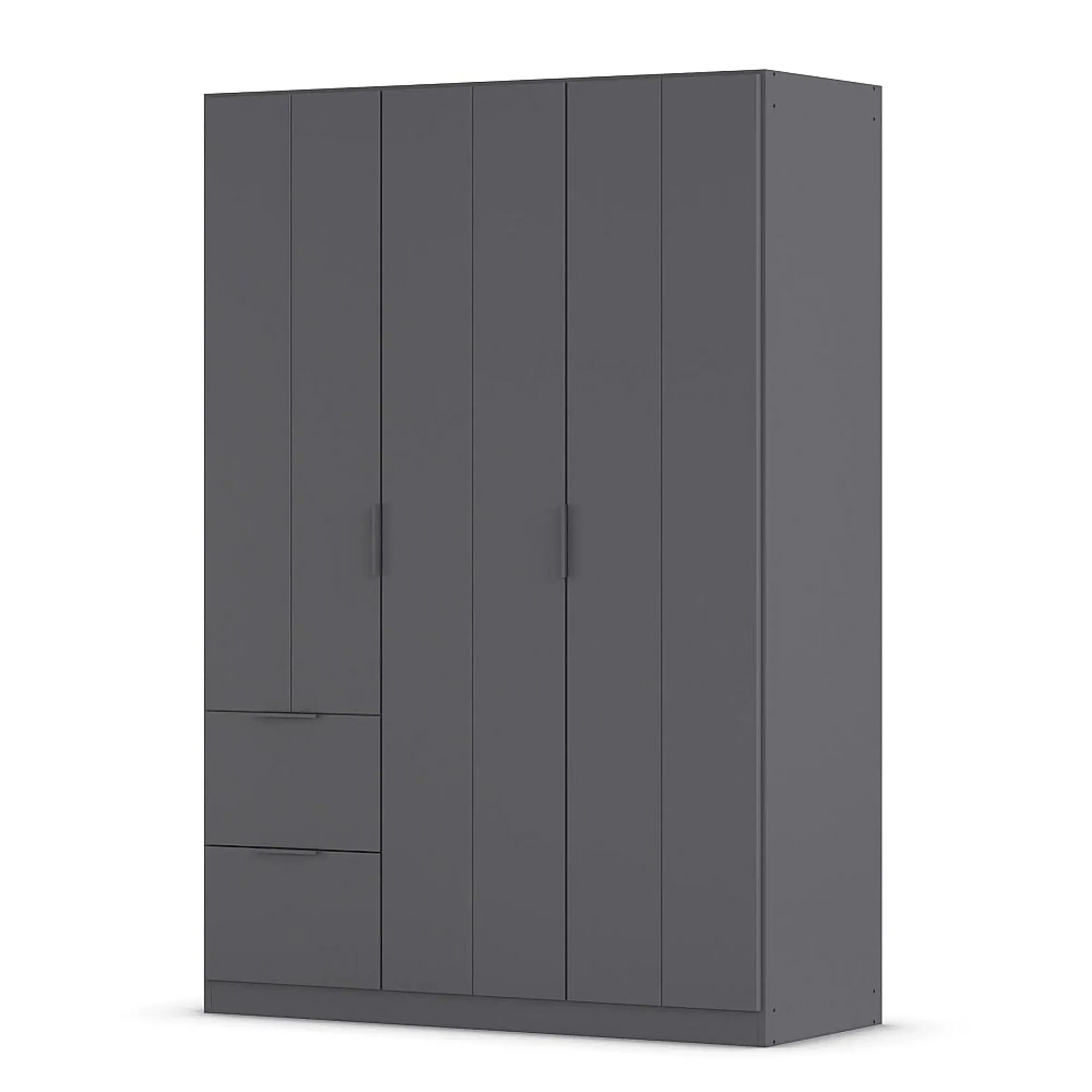 Ella 3 Door Wardrobe with Drawer - Metallic Dark Grey