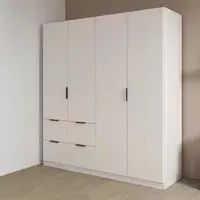 Ella 4 Door Wardrobe with Drawer - Alpine White