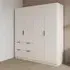 Ella 4 Door Wardrobe with Drawer - Alpine White