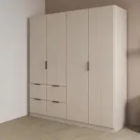 Ella 4 Door Wardrobe with Drawer - Champagne