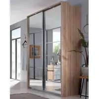 Ellesse 2 Door Mirrored Sliding Wardrobe - Sonoma Oak