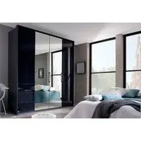 Erimo 4 Door Combi Folding Wardrobe - Graphite, Glass