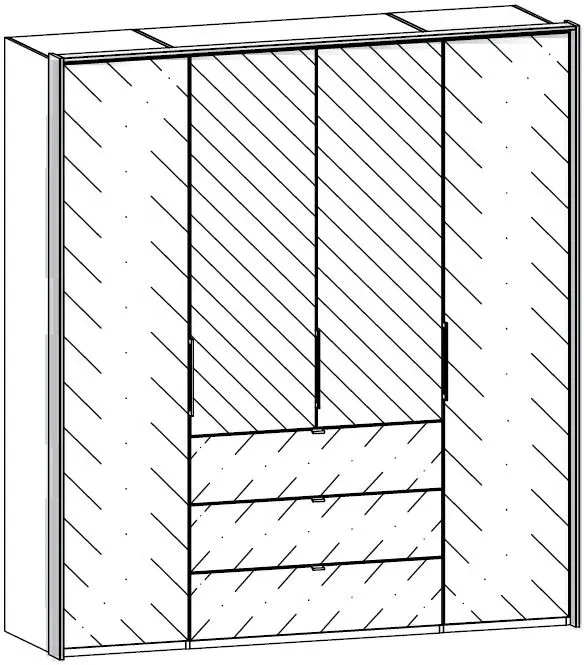 Erimo 4 Door Combi Folding Wardrobe - White, Glass