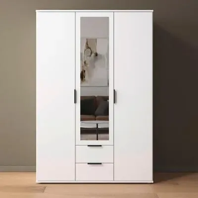 Essea 127cm 3 Door Combi Wardrobe - Alpine White