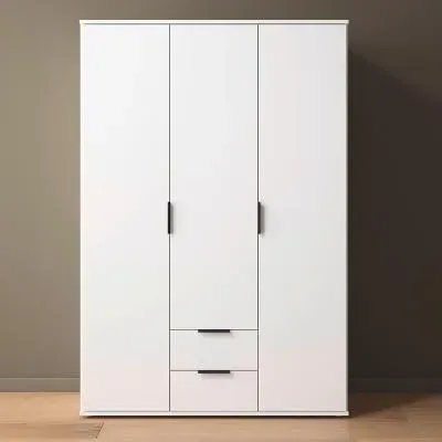 Essea 127cm 3 Door Wardrobe - Alpine White image