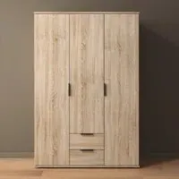 Essea 127cm 3 Door Wardrobe - Sonoma Oak