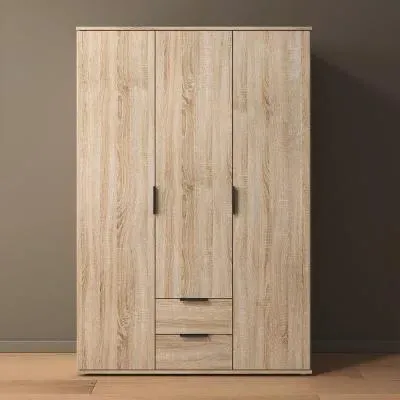 Essea 127cm 3 Door Wardrobe - Sonoma Oak