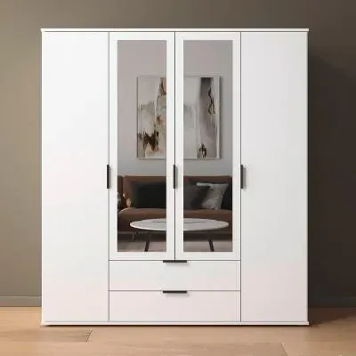 Essea 4 Door Combi Wardrobe - Alpine White image