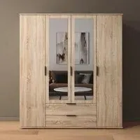 Essea 4 Door Combi Wardrobe - Sonoma Oak