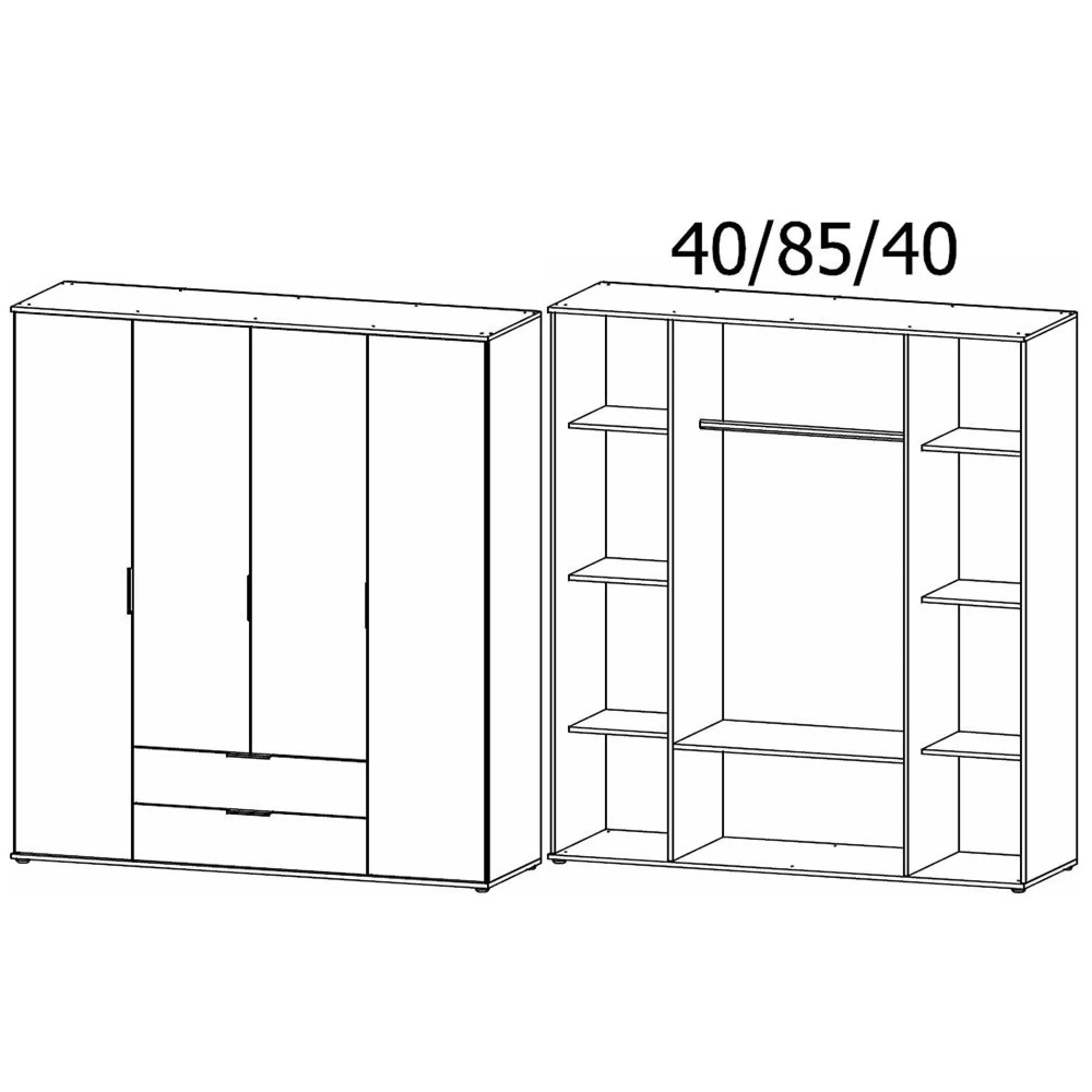 Essea 4 Door Wardrobe - Alpine White