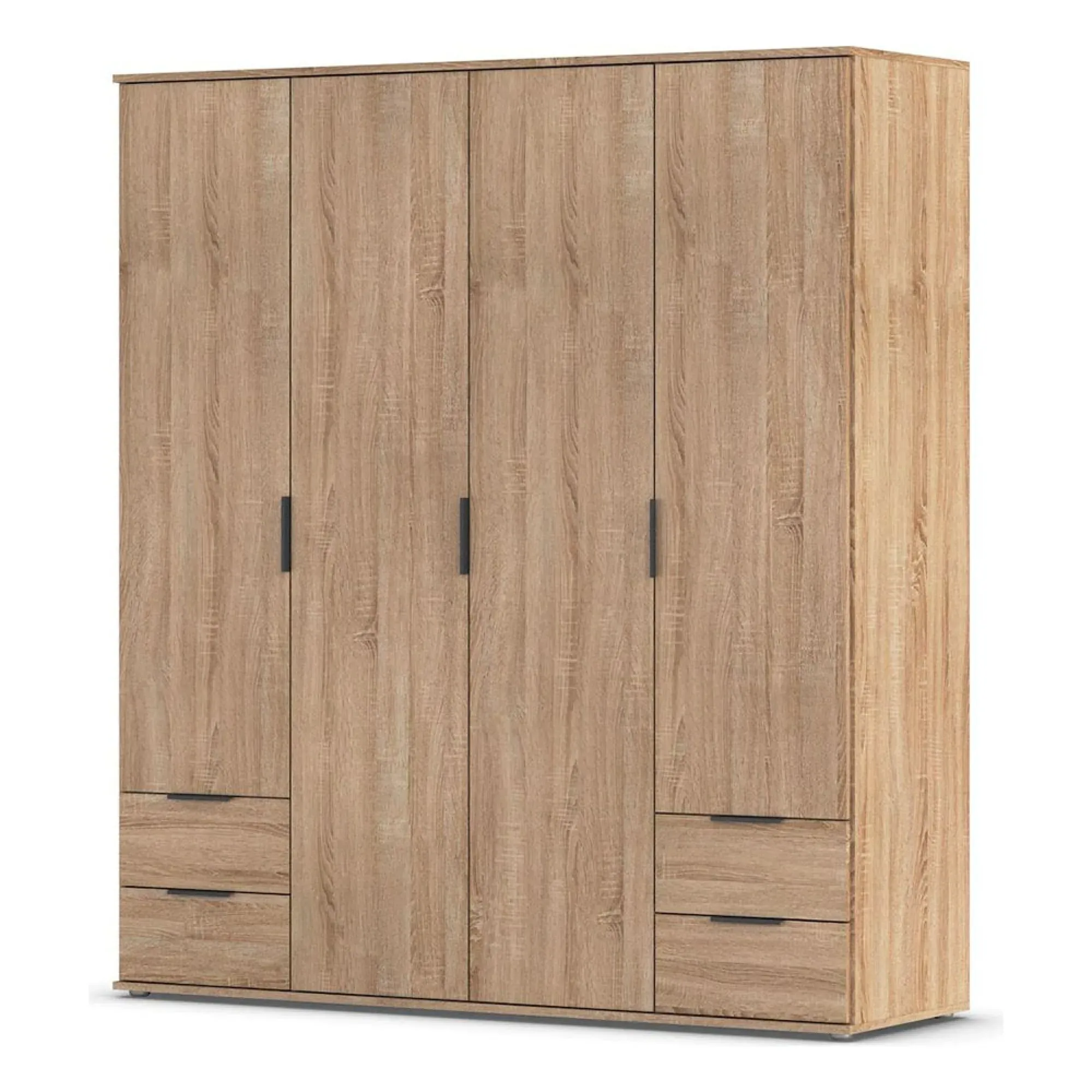 Essea 4 Door Wardrobe with Drawers - Sonoma Oak