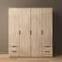Essea 4 Door Wardrobe with Drawers - Sonoma Oak
