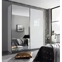 Essensa 181cm 2 Door Mirror Sliding Wardrobe - White