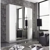 Essensa 4 Door Mirror Wardrobe - White