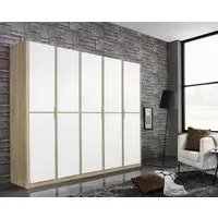 Essensa 5 Door Wardrobe - White, Oak
