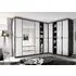 Essensa L-Shaped 8 Door Wardrobe - White, Metallic Grey