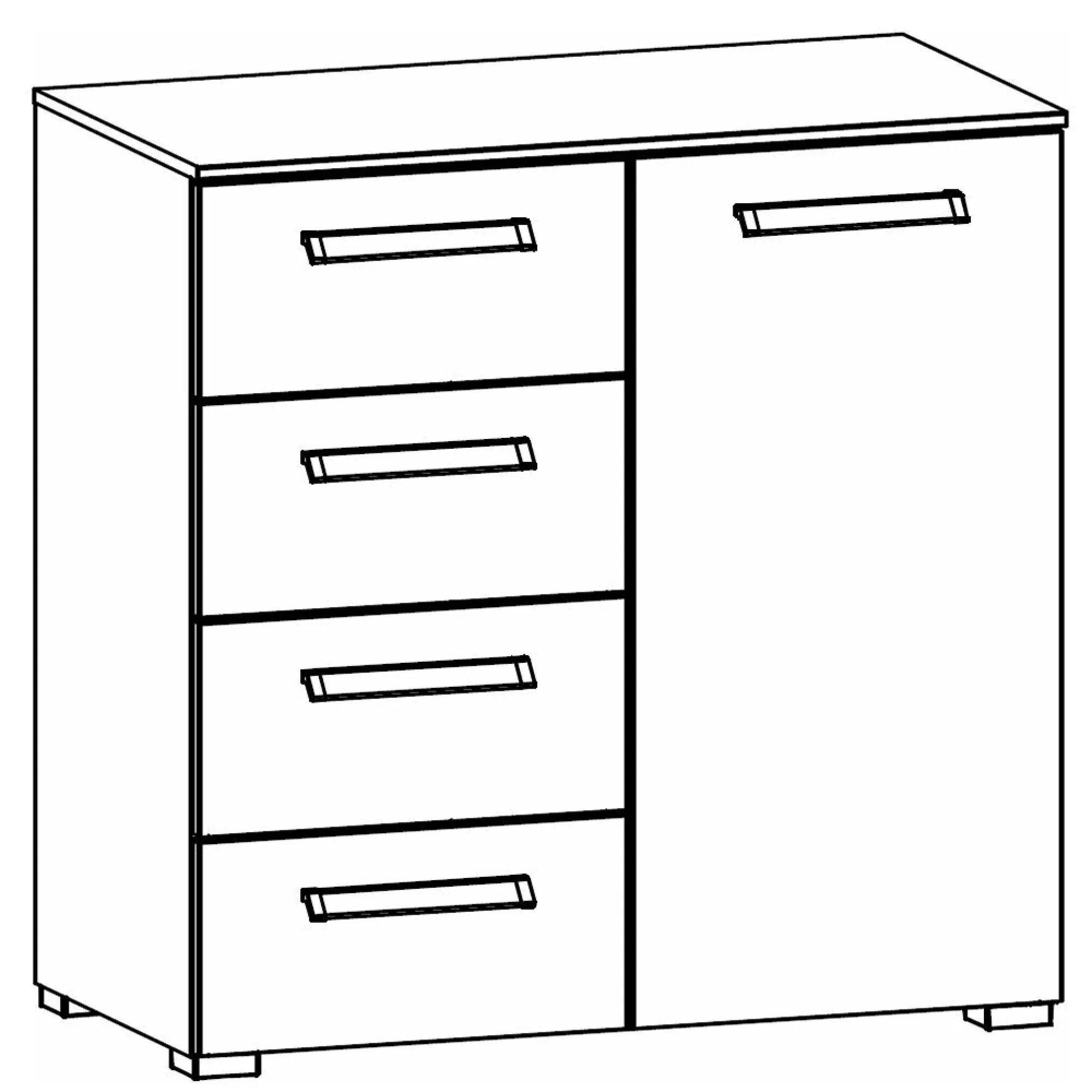 Evelyn 1 Door Small Sideboard - Alpine White