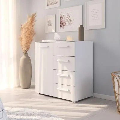 Evelyn 1 Door Small Sideboard - Alpine White