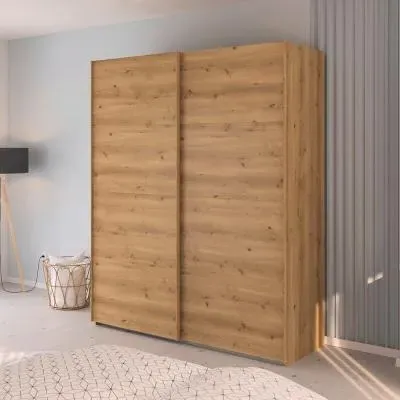 Evelyn 181cm 2 Door Sliding Wardrobe - Wild Oak