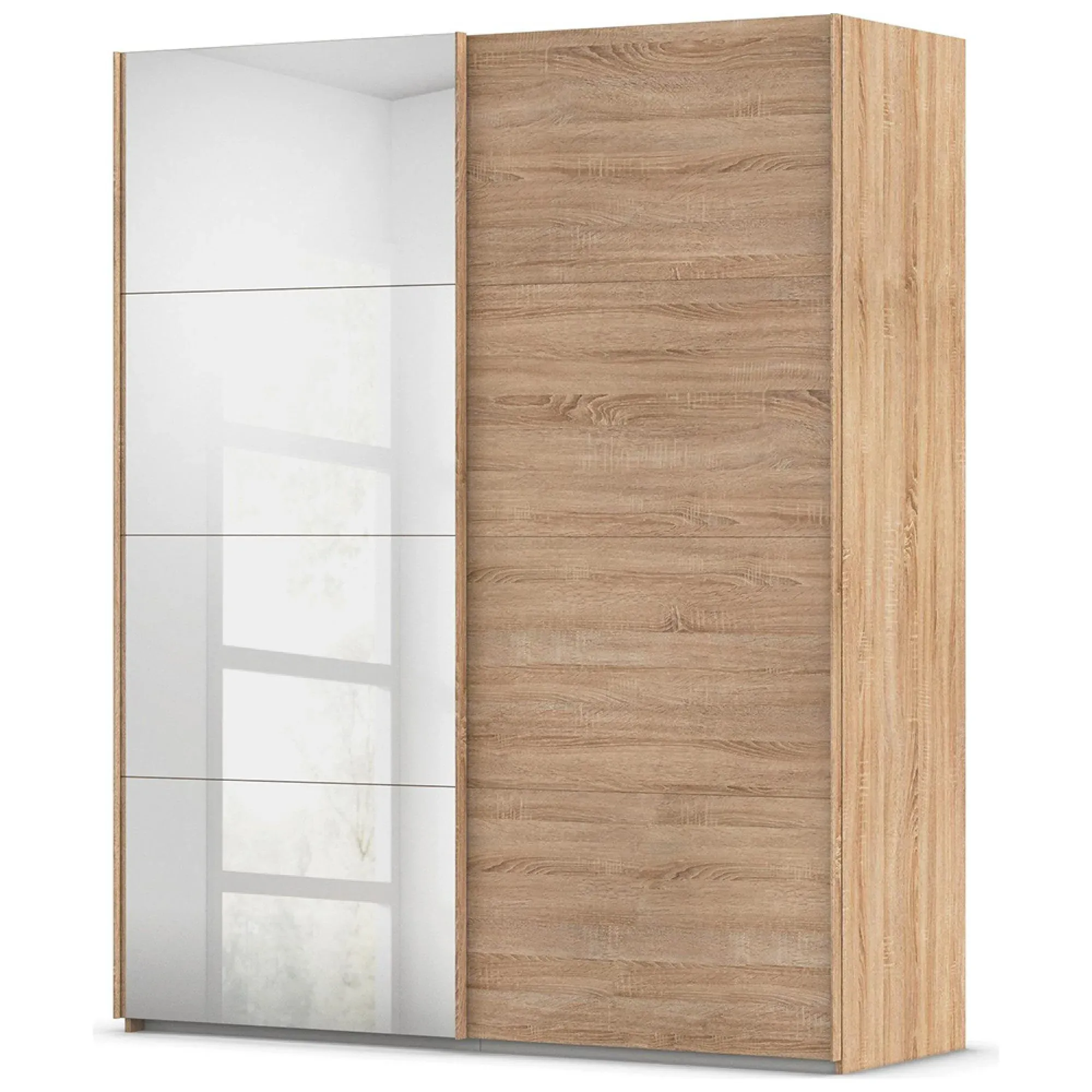 Evelyn 181cm 2 Door Sliding Wardrobe with Mirror - Sonoma Oak