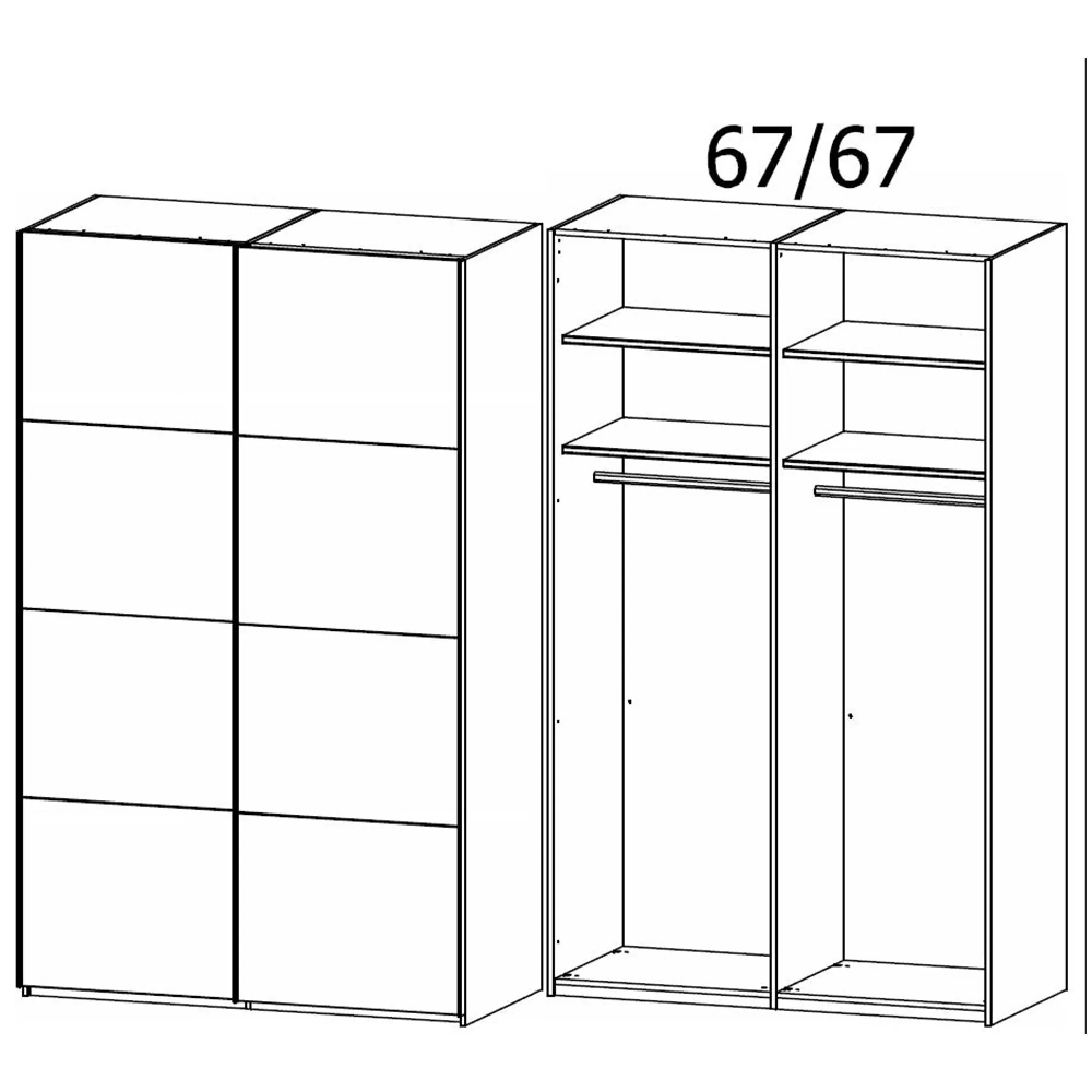 Evelyn 2 Door Sliding Wardrobe - Alpine White