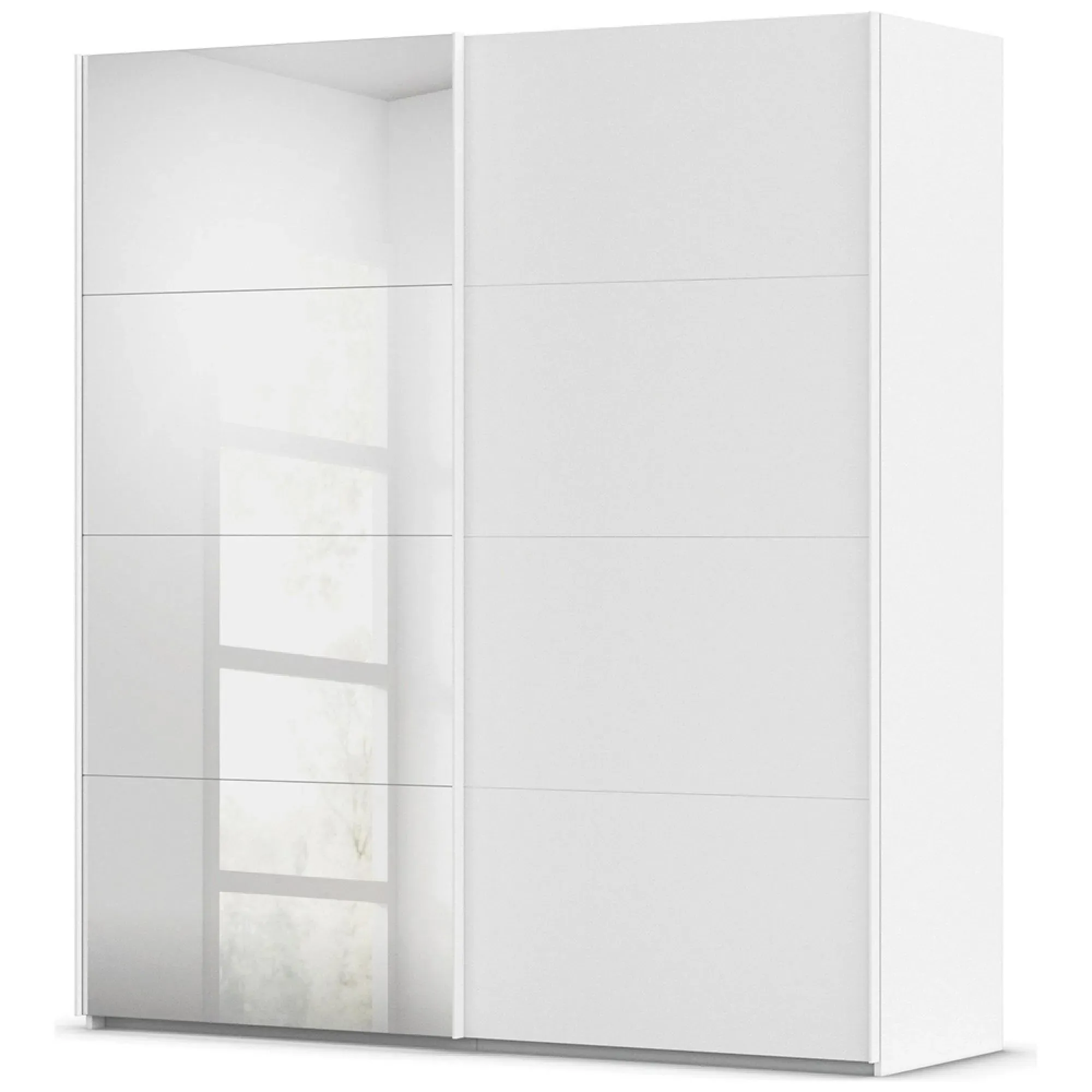 Evelyn 2 Door Sliding Wardrobe with Mirror - Alpine White