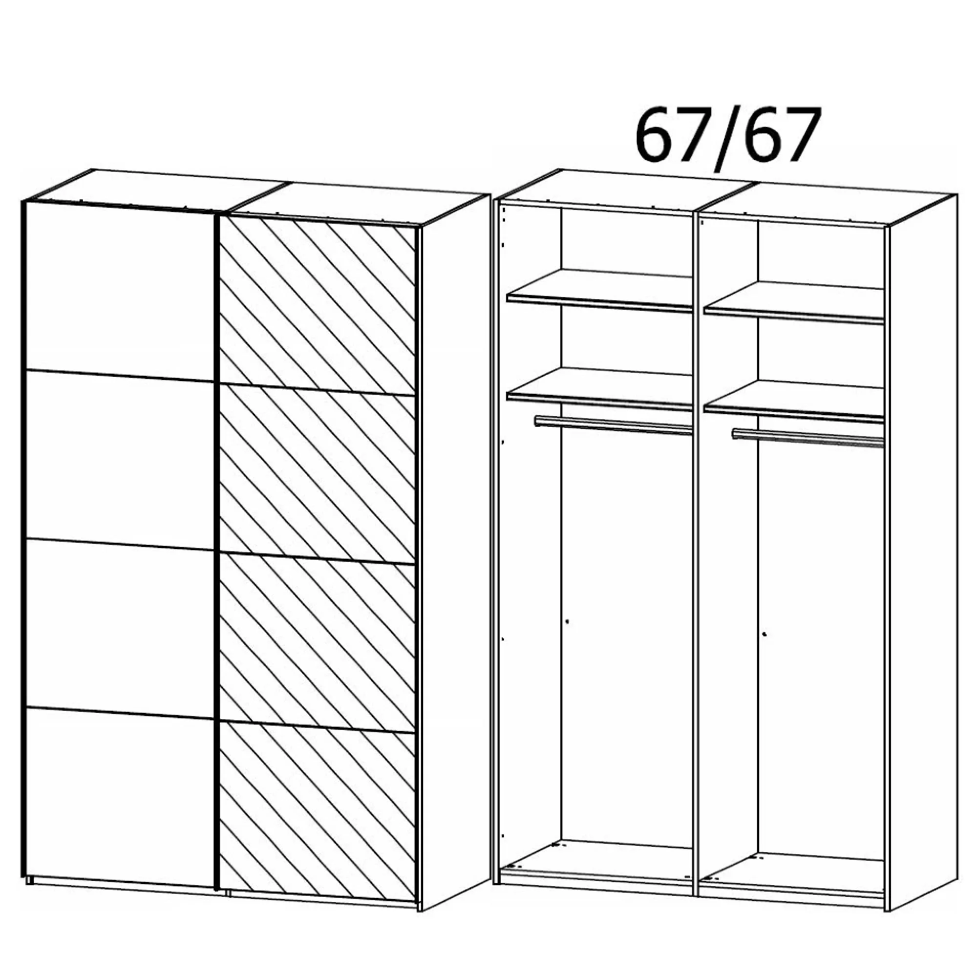Evelyn 2 Door Sliding Wardrobe with Mirror - Alpine White