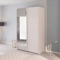 Evelyn 2 Door Sliding Wardrobe with Mirror - Alpine White