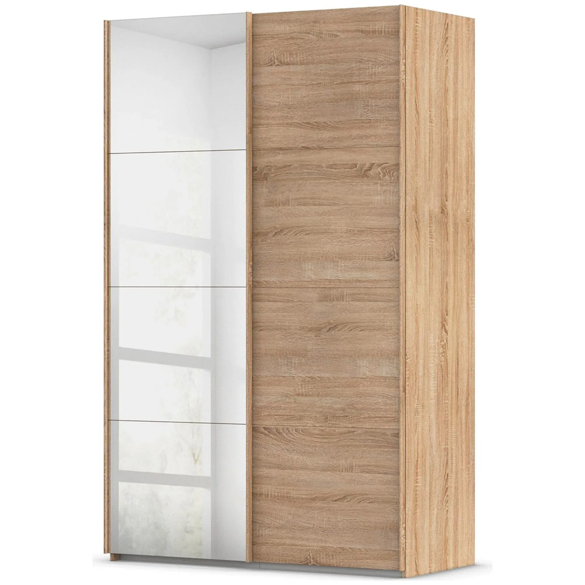 Evelyn 2 Door Sliding Wardrobe with Mirror - Sonoma Oak
