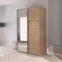 Evelyn 2 Door Sliding Wardrobe with Mirror - Sonoma Oak