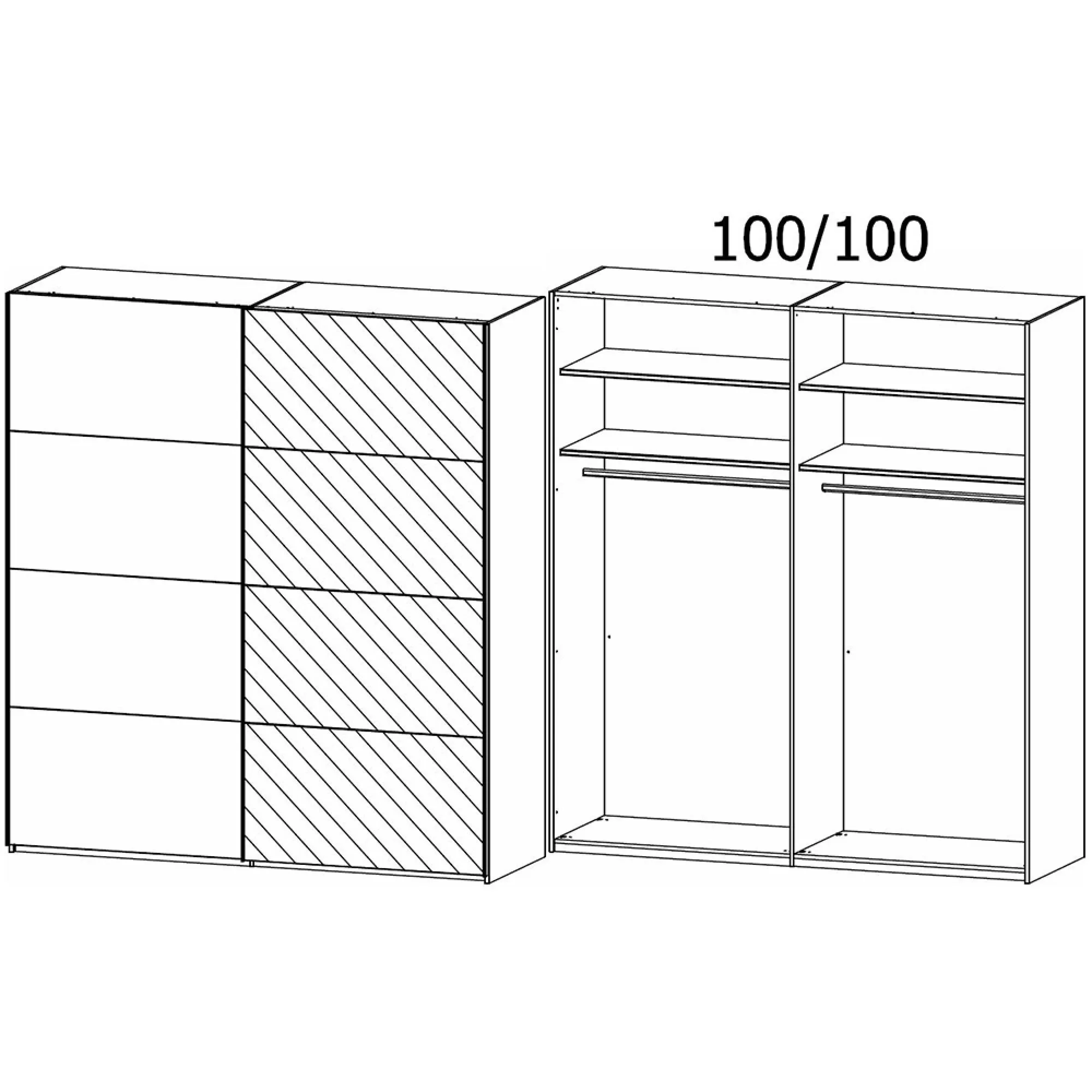 Evelyn 2 Door Sliding Wardrobe with Mirror - Sonoma Oak