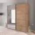 Evelyn 2 Door Sliding Wardrobe with Mirror - Sonoma Oak