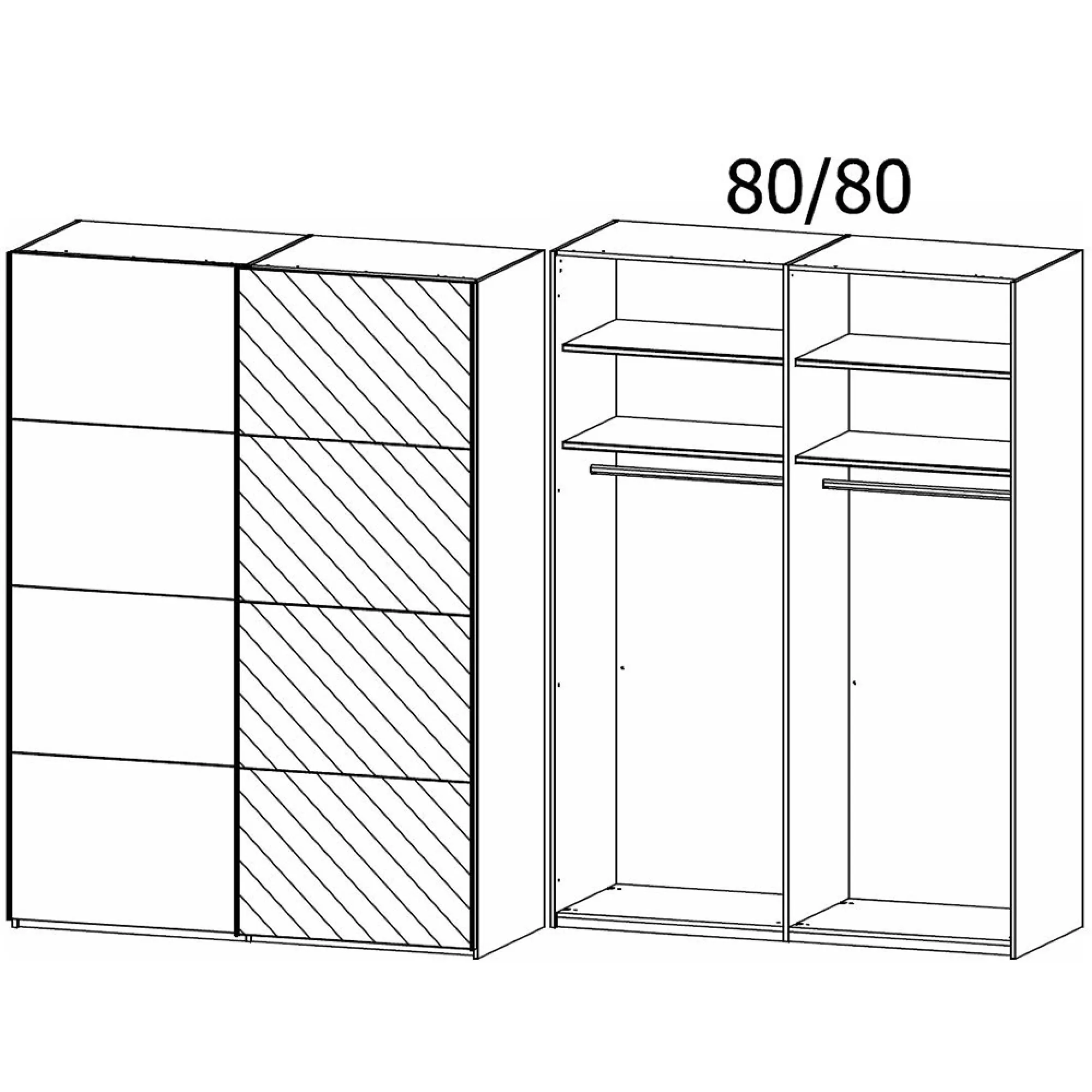 Evelyn 2 Door Sliding Wardrobe with Mirror - Wild Oak
