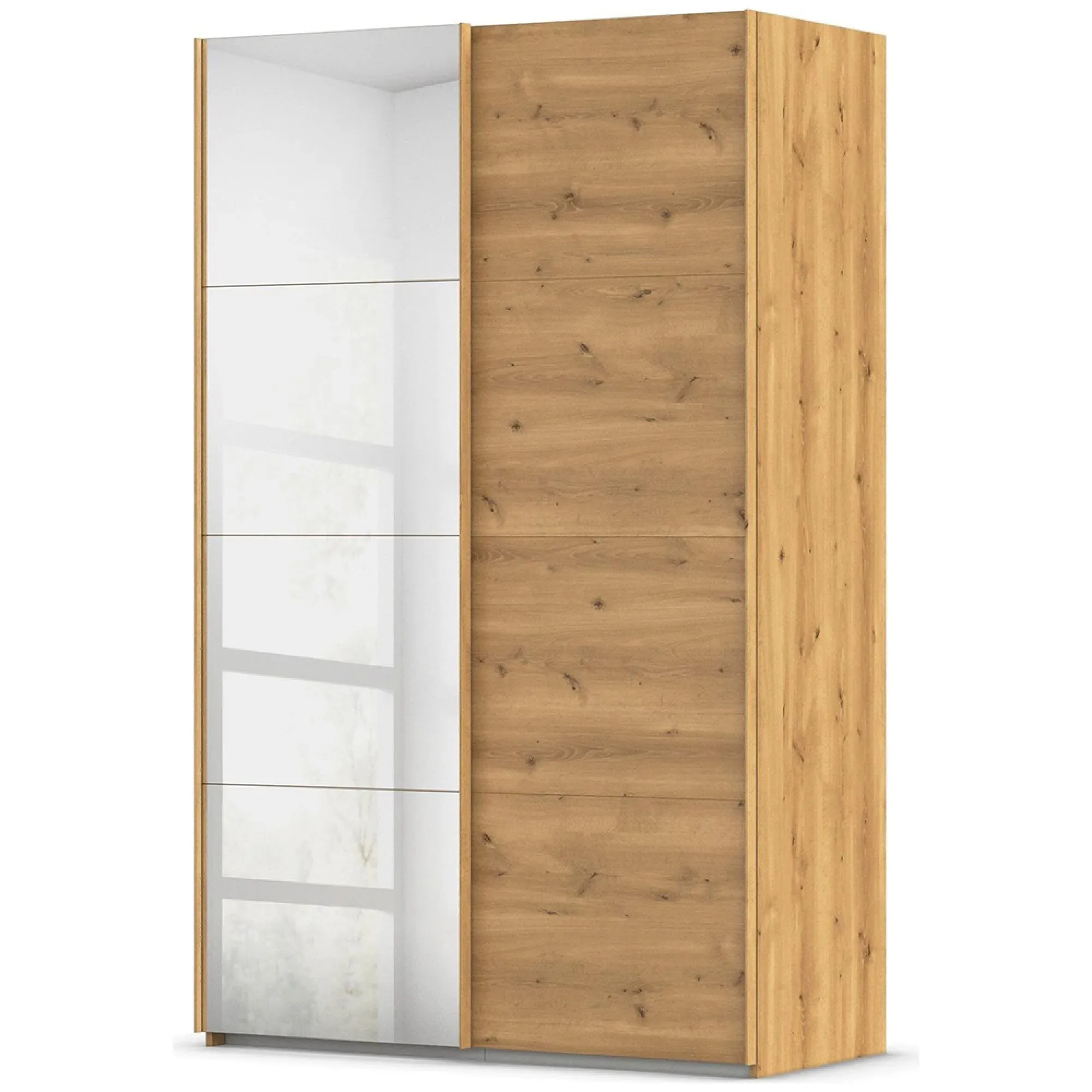 Evelyn 2 Door Sliding Wardrobe with Mirror - Wild Oak
