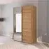 Evelyn 2 Door Sliding Wardrobe with Mirror - Wild Oak