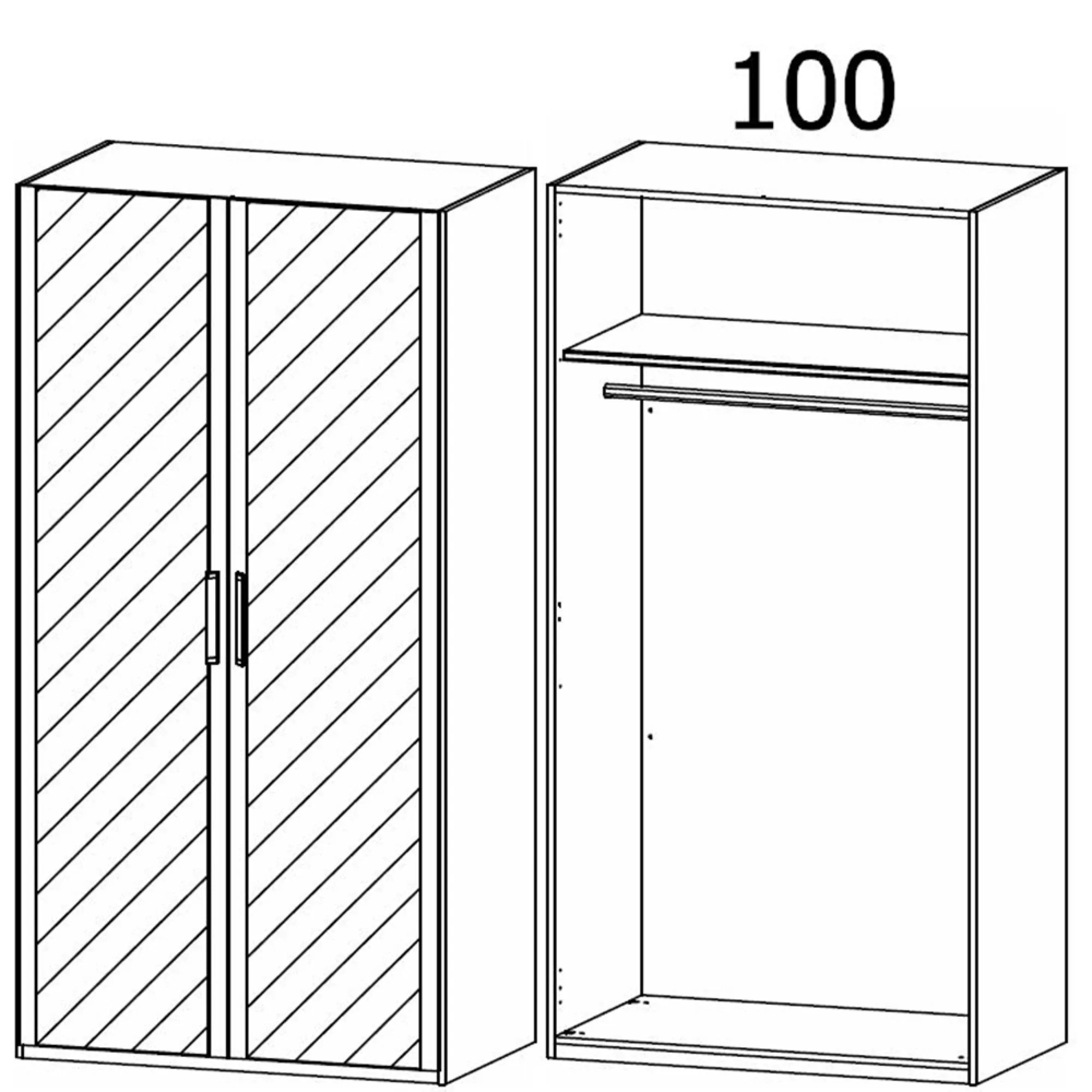 Evelyn 2 Door Wardrobe with Mirror - Wild Oak