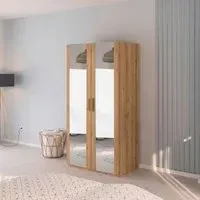 Evelyn 2 Door Wardrobe with Mirror - Wild Oak