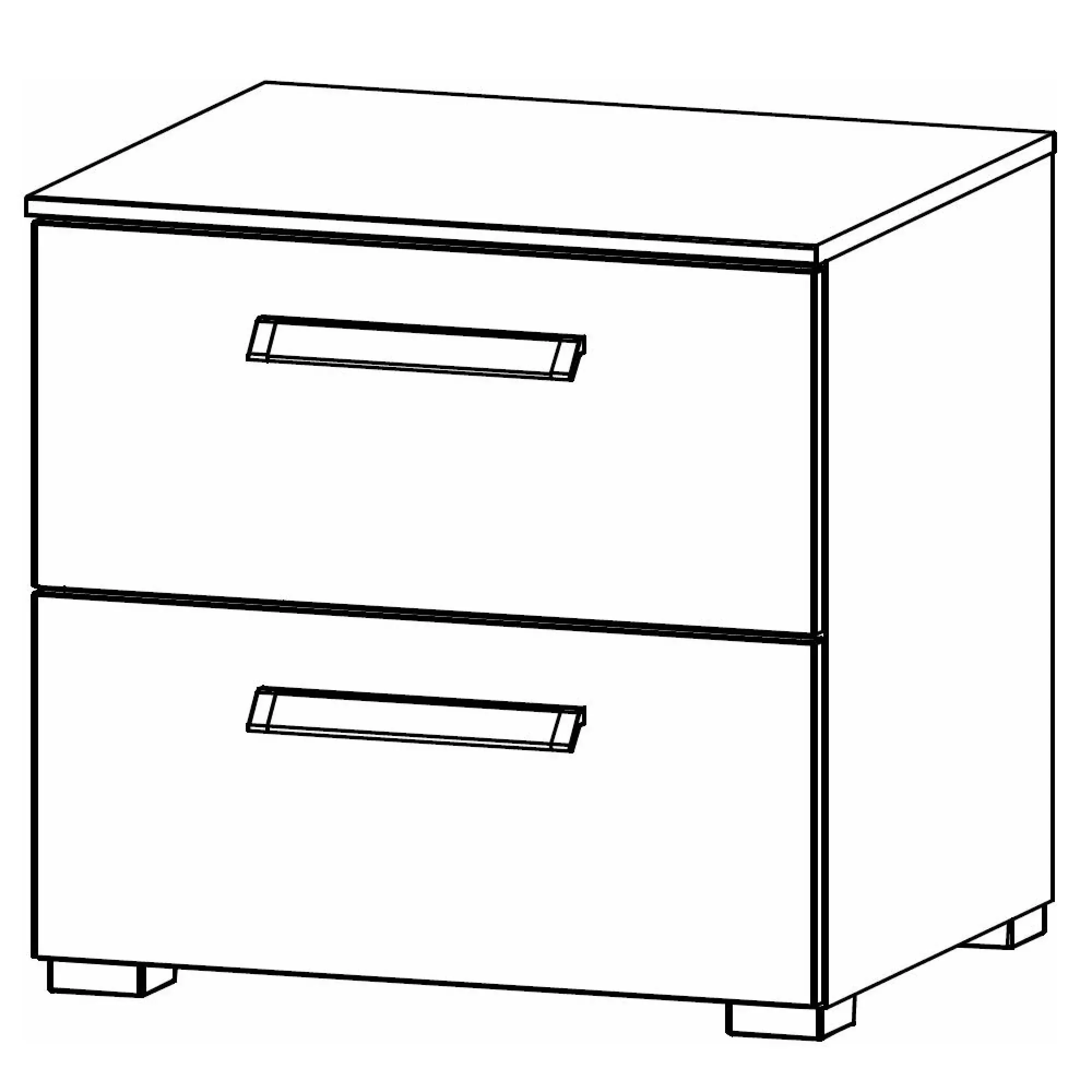 Evelyn 2 Drawer Bedside Cabinet - Alpine White