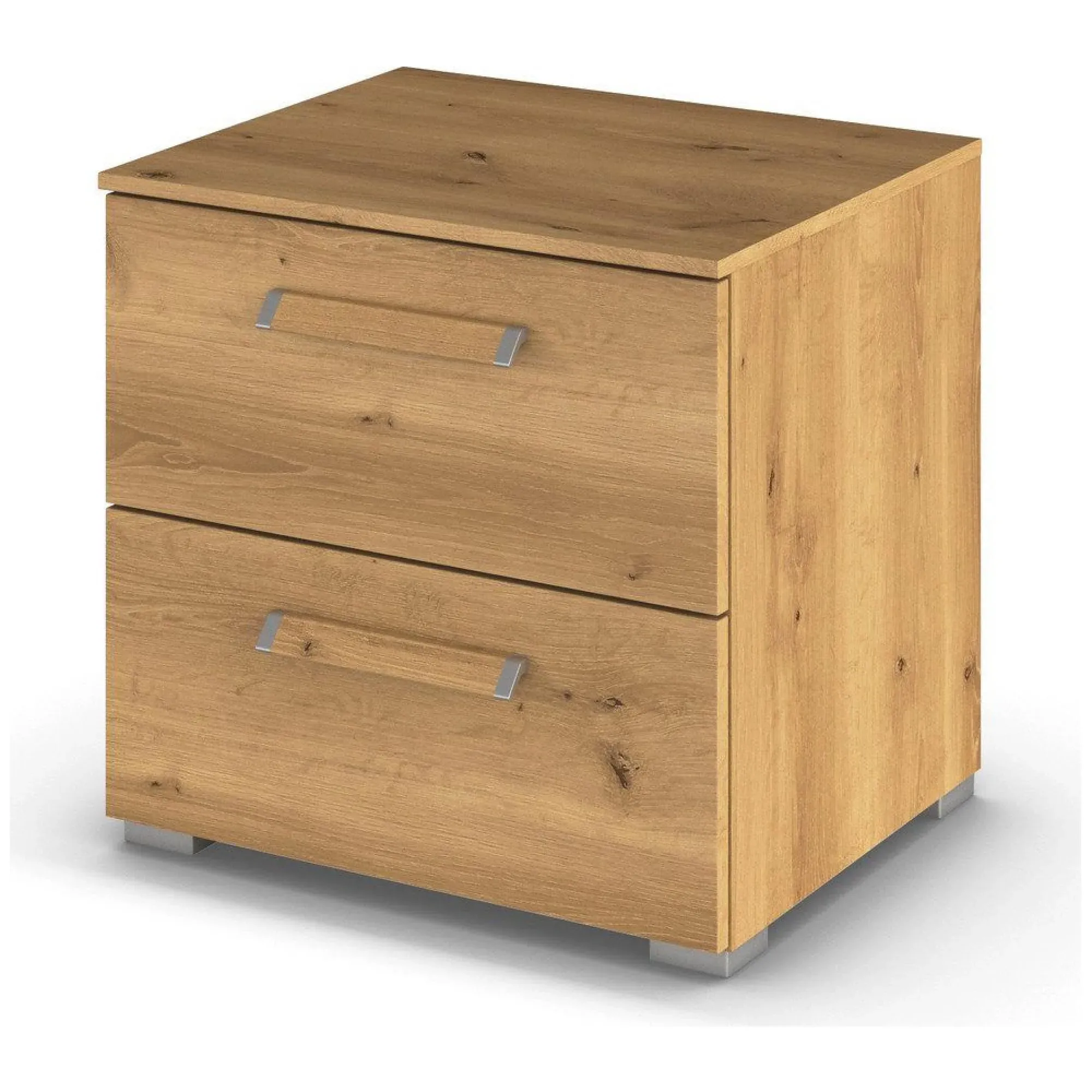 Evelyn 2 Drawer Bedside Cabinet - Wild Oak
