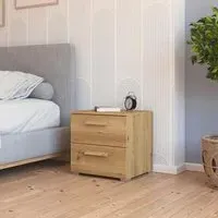 Evelyn 2 Drawer Bedside Cabinet - Wild Oak