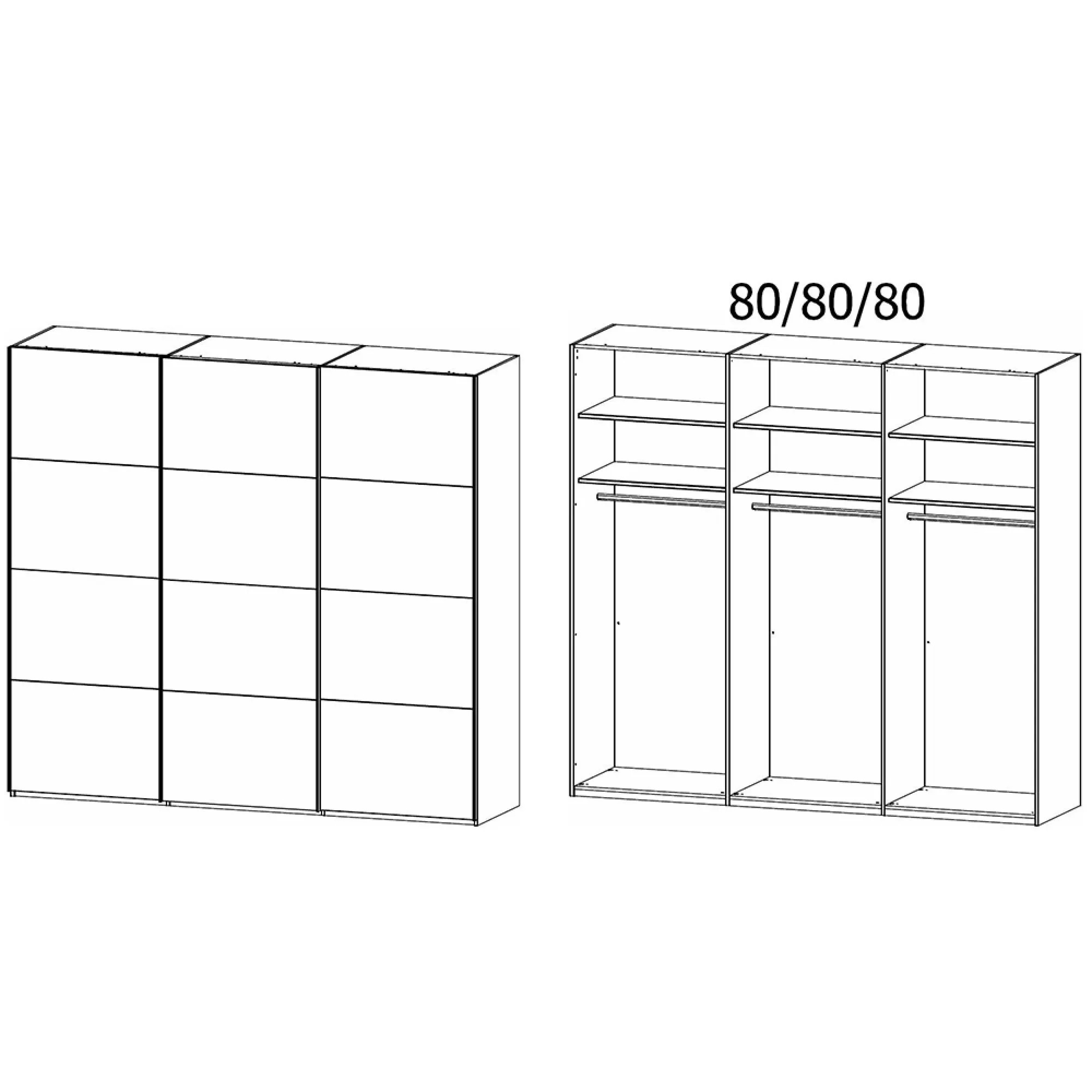 Evelyn 3 Door Sliding Wardrobe - Alpine White