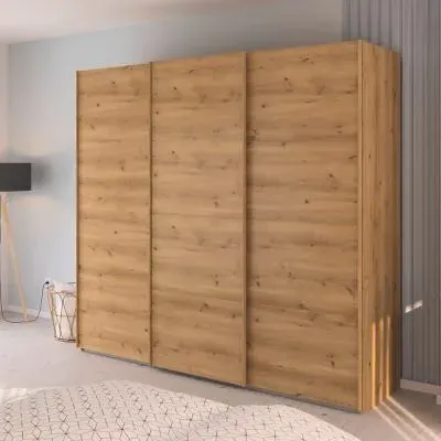 Evelyn 3 Door Sliding Wardrobe - Wild Oak
