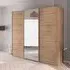 Evelyn 3 Door Sliding Wardrobe with Mirror - Sonoma Oak