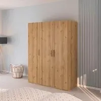 Evelyn 3 Door Wardrobe - Wild Oak
