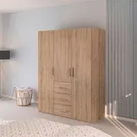 Evelyn 3 Door Wardrobe with Drawer - Sonoma Oak