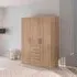 Evelyn 3 Door Wardrobe with Drawer - Sonoma Oak