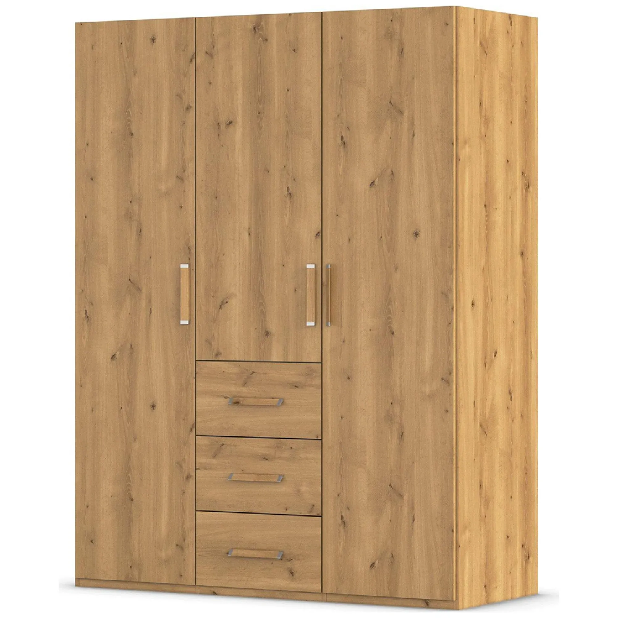 Evelyn 3 Door Wardrobe with Drawer - Wild Oak