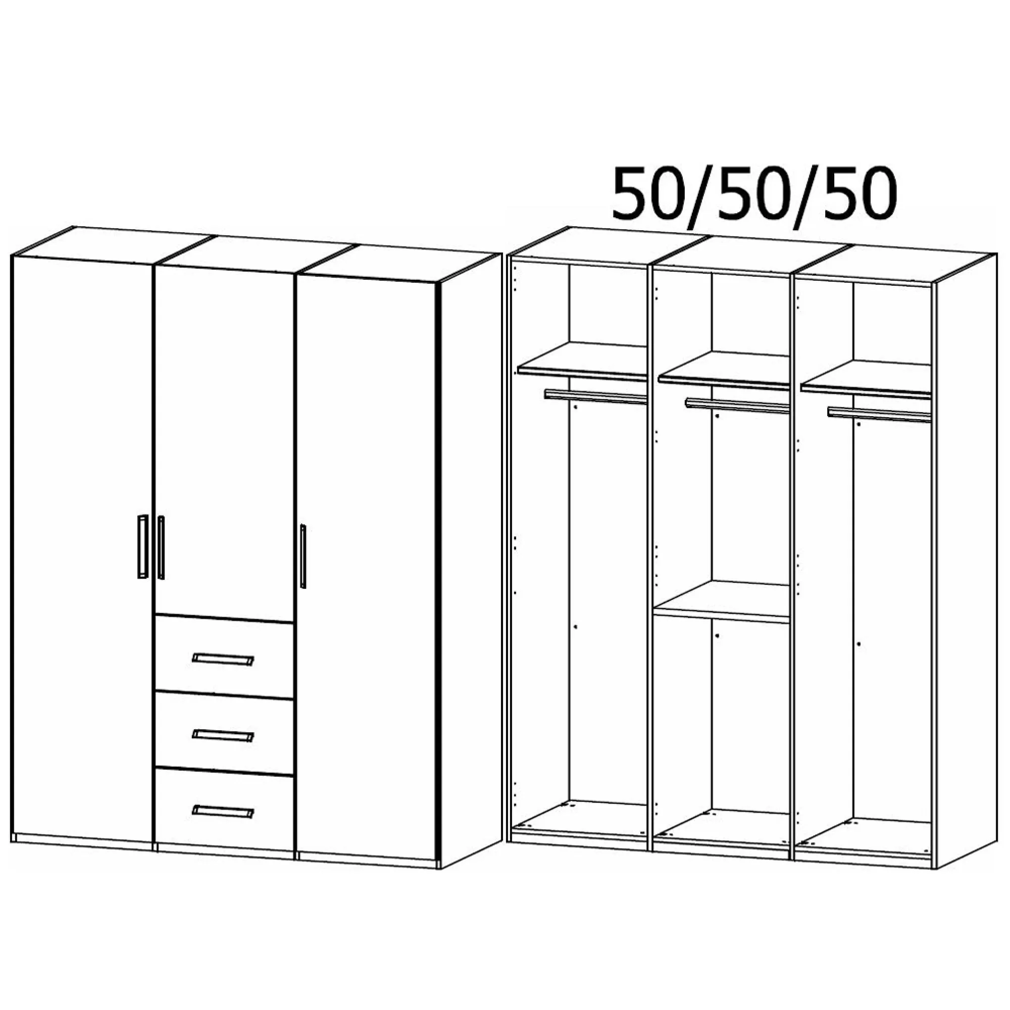 Evelyn 3 Door Wardrobe with Drawer - Wild Oak