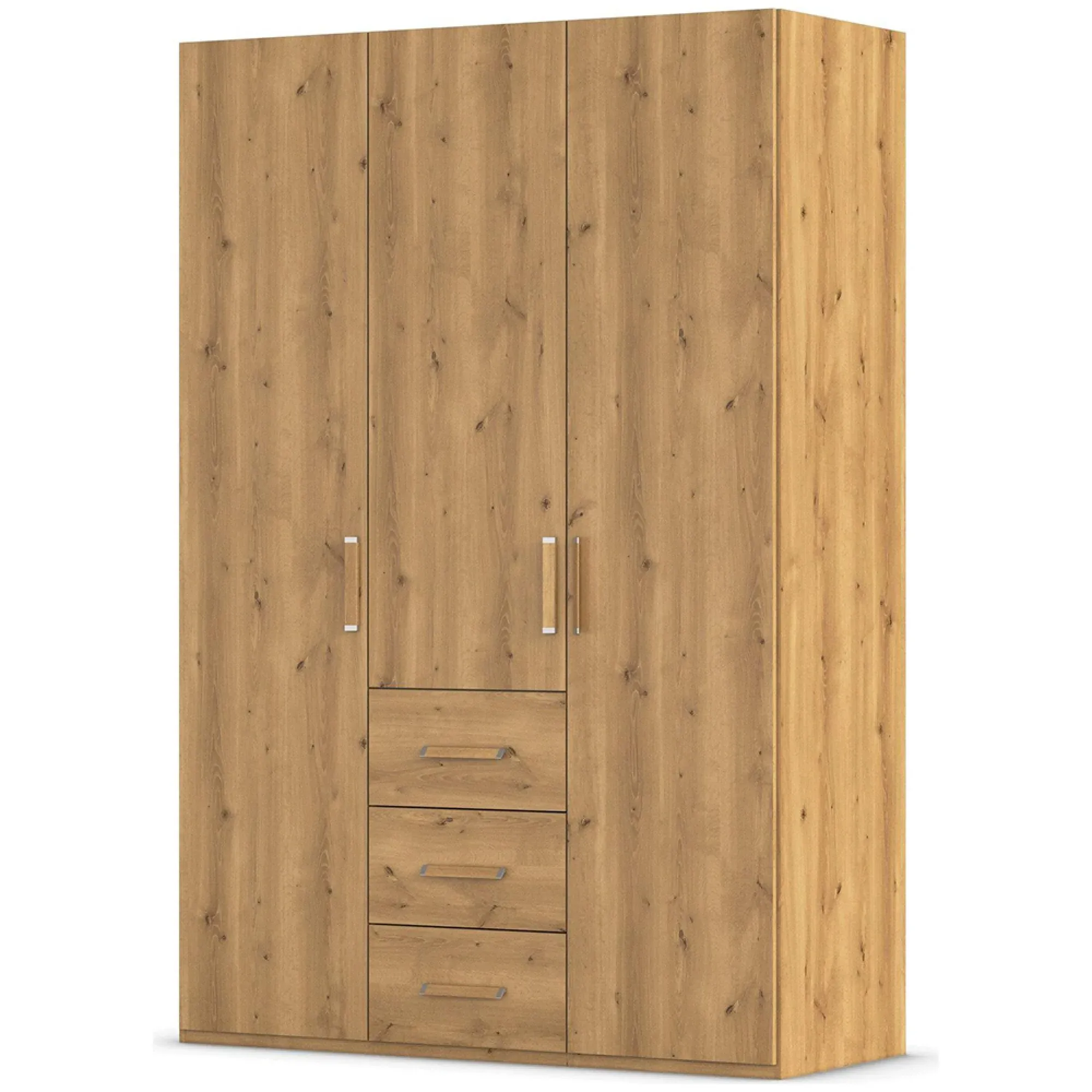 Evelyn 3 Door Wardrobe with Drawer - Wild Oak