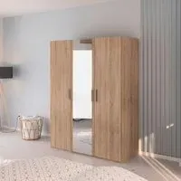 Evelyn 3 Door Wardrobe with Mirror - Sonoma Oak